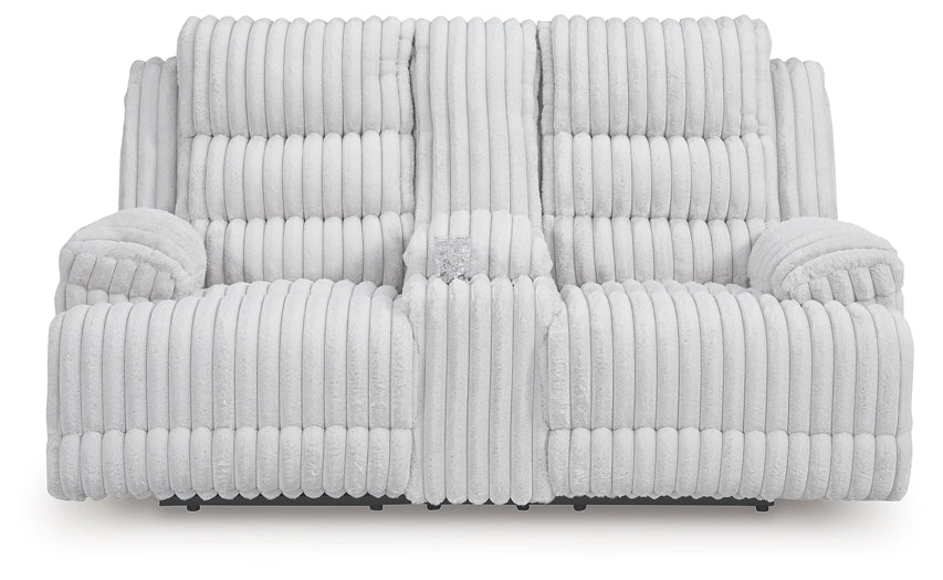 Rhines Falls DBL REC PWR Loveseat w/Console Signature Design by Ashley®
