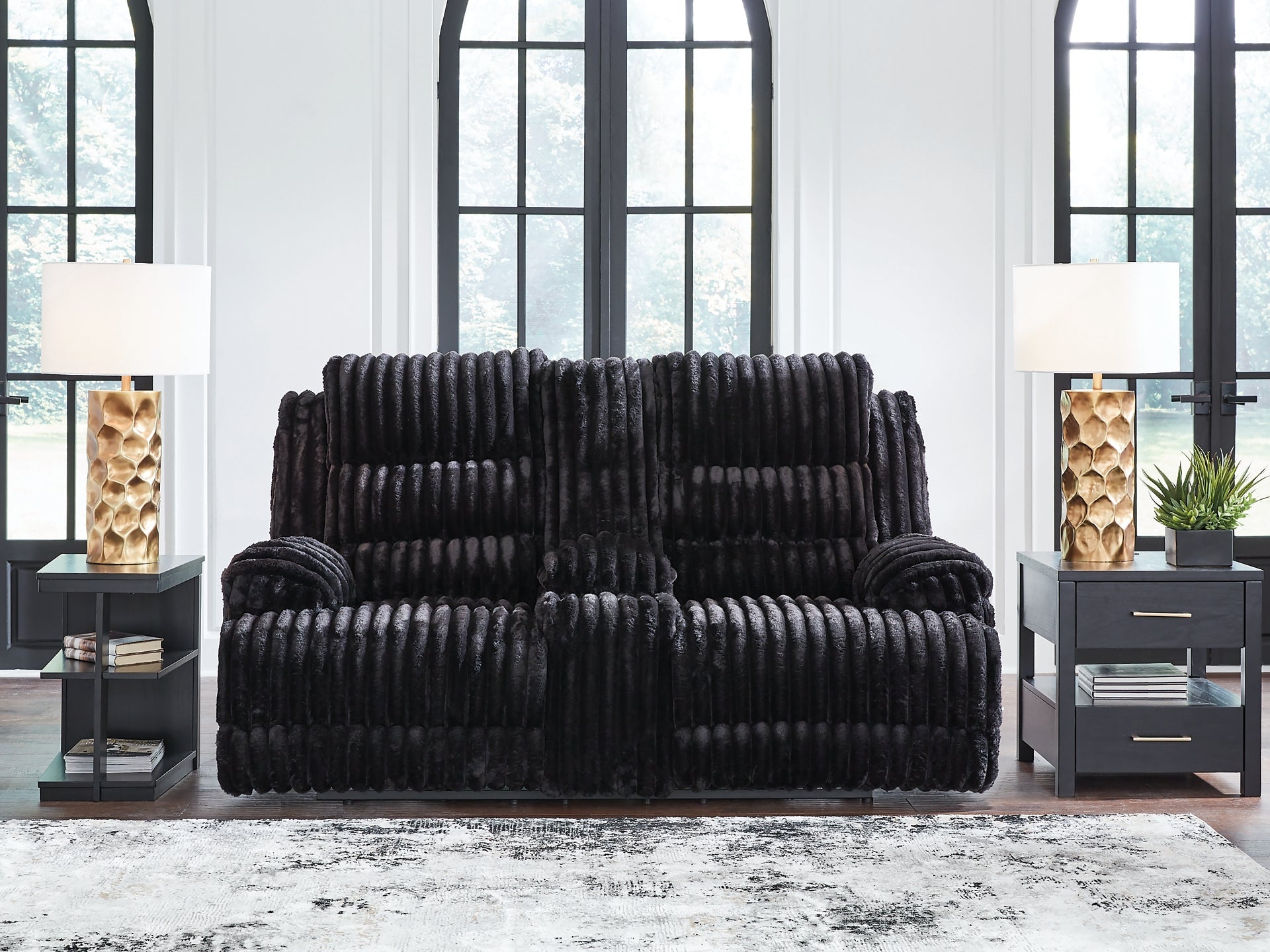 Rhines Falls DBL REC PWR Loveseat w/Console Signature Design by Ashley®