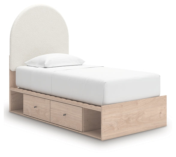 Arloster Twin Upholstered Panel Bed with Storage Signature Design by Ashley®