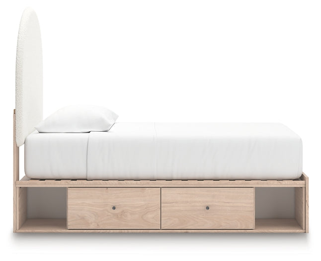 Arloster Twin Upholstered Panel Bed with Storage Signature Design by Ashley®