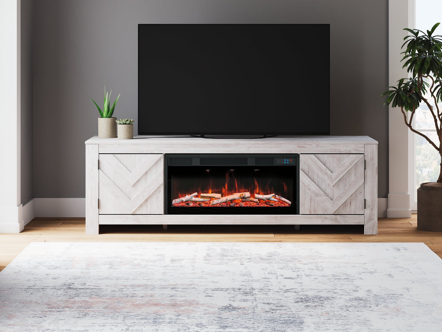 Cayboni 71" TV Stand with Electric Fireplace Signature Design by Ashley®