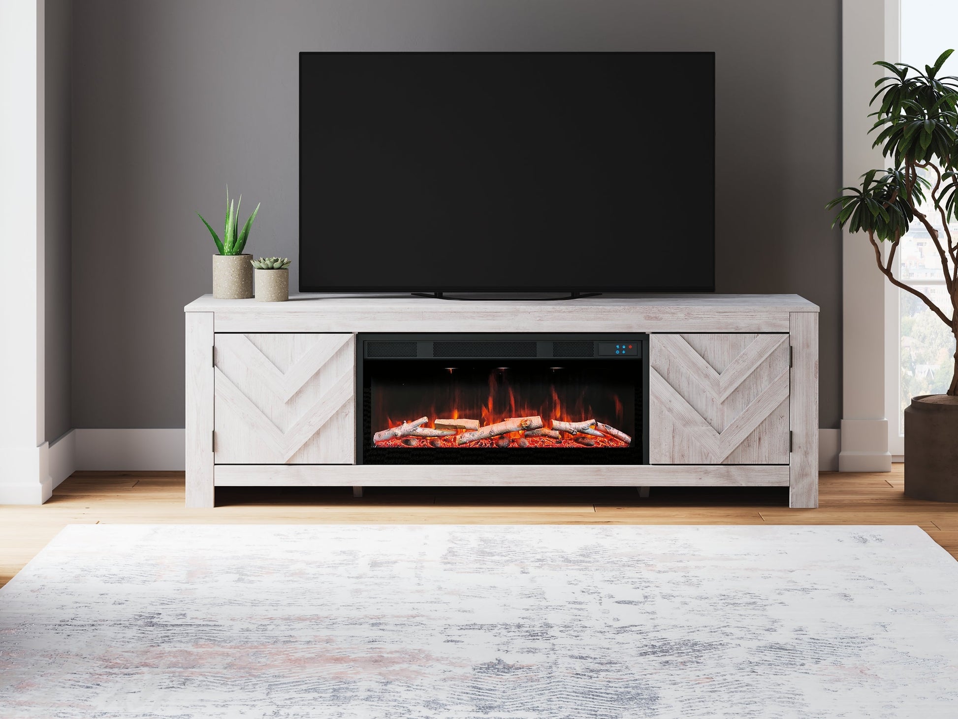 Cayboni 71" TV Stand with Electric Fireplace Signature Design by Ashley®