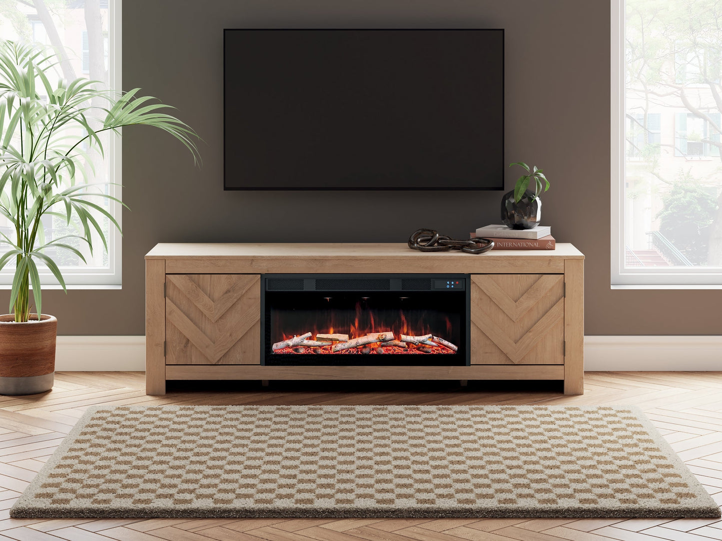 Cayboni 71" TV Stand with Electric Fireplace Signature Design by Ashley®