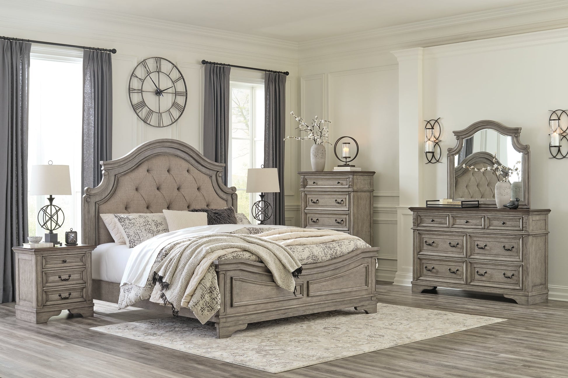 Lodenbay California King Panel Bed with Mirrored Dresser, Chest and 2 Nightstands Signature Design by Ashley®