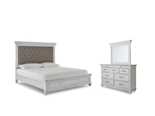 Kanwyn Queen Panel Bed with Mirrored Dresser Benchcraft®