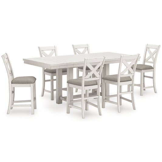 Robbinsdale Counter Height Dining Table and 6 Barstools Signature Design by Ashley®