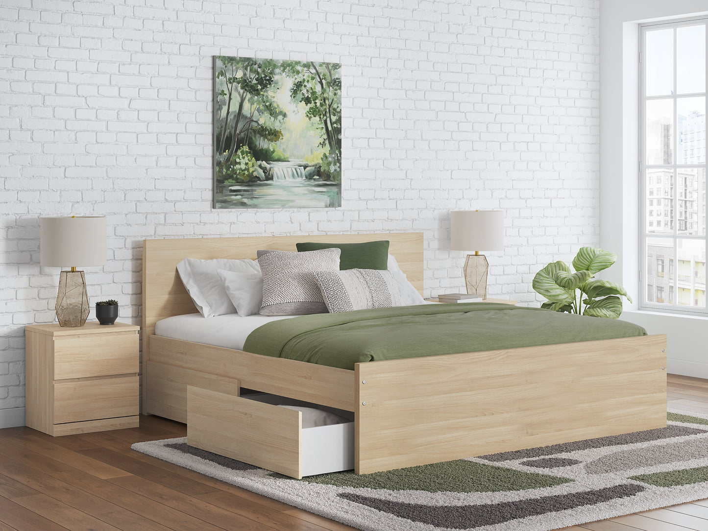 Onita Queen Panel Platform Bed with 1 Side Storage Signature Design by Ashley®