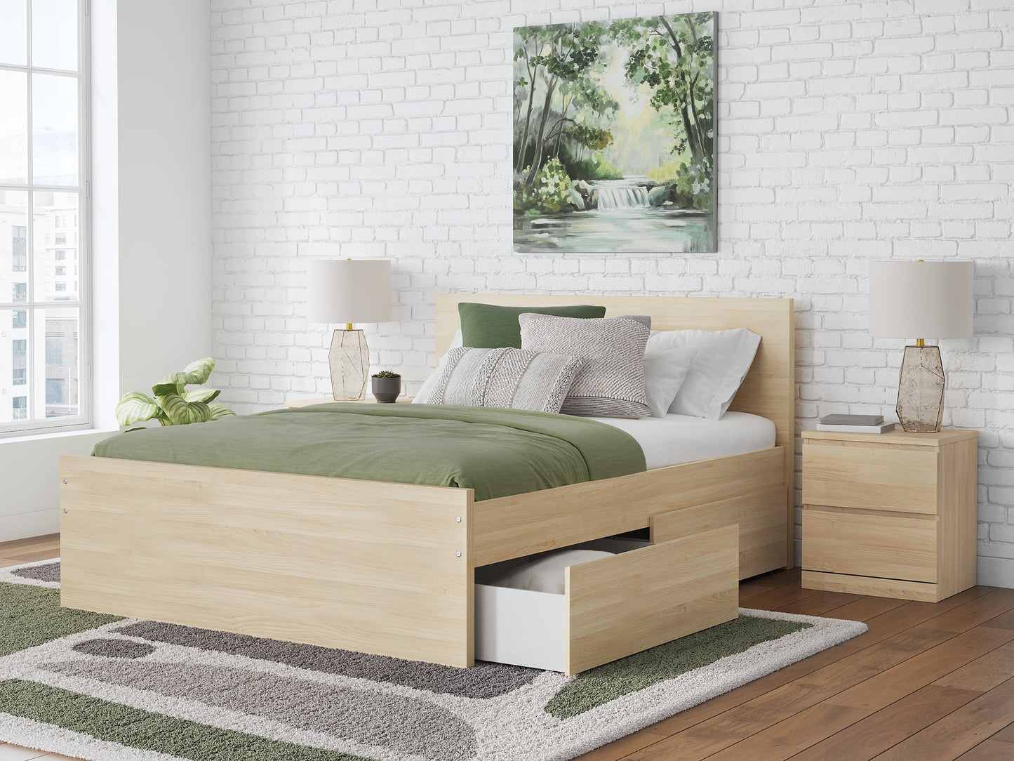 Onita Full Panel Platform Bed with 2 Side Storage Signature Design by Ashley®