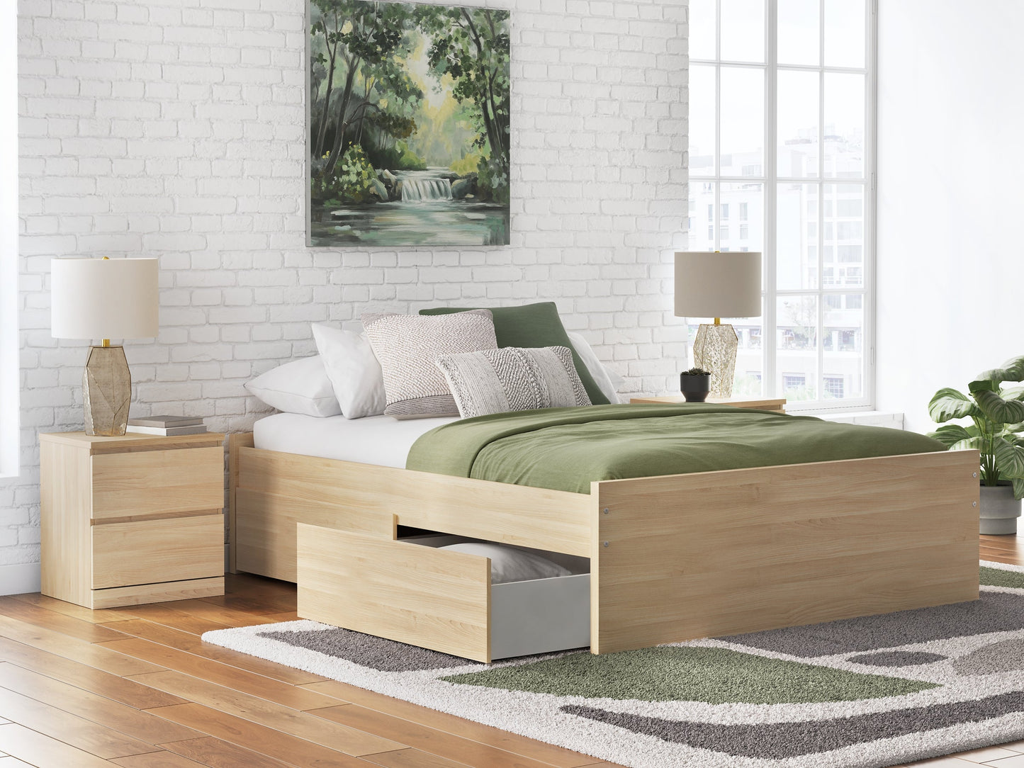 Onita Queen Platform Bed with 1 Side Storage Signature Design by Ashley®