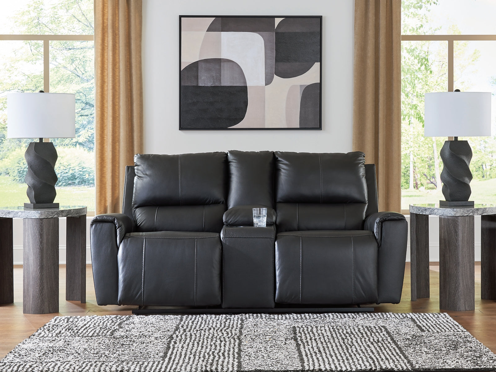 Glossmore DBL Rec Loveseat w/Console Signature Design by Ashley®