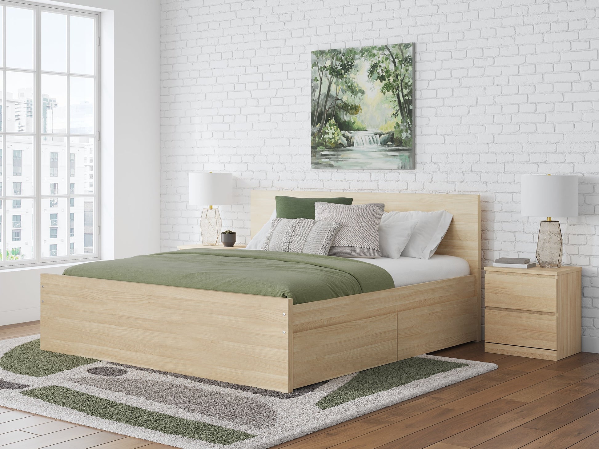 Onita King Panel Platform Bed with 2 Side Storage Signature Design by Ashley®
