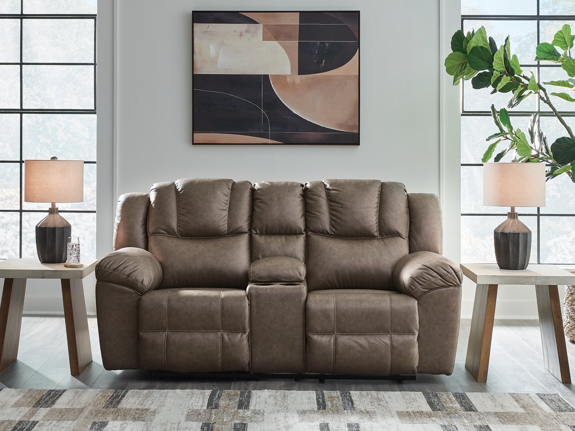 Lowilla DBL Rec Loveseat w/Console Signature Design by Ashley®