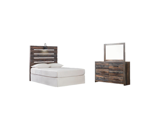 Drystan Twin Panel Headboard Bed with Mirrored Dresser Signature Design by Ashley®