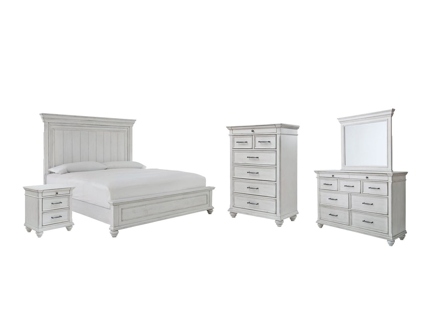 Kanwyn Queen Panel Bed with Mirrored Dresser, Chest and Nightstand Benchcraft®