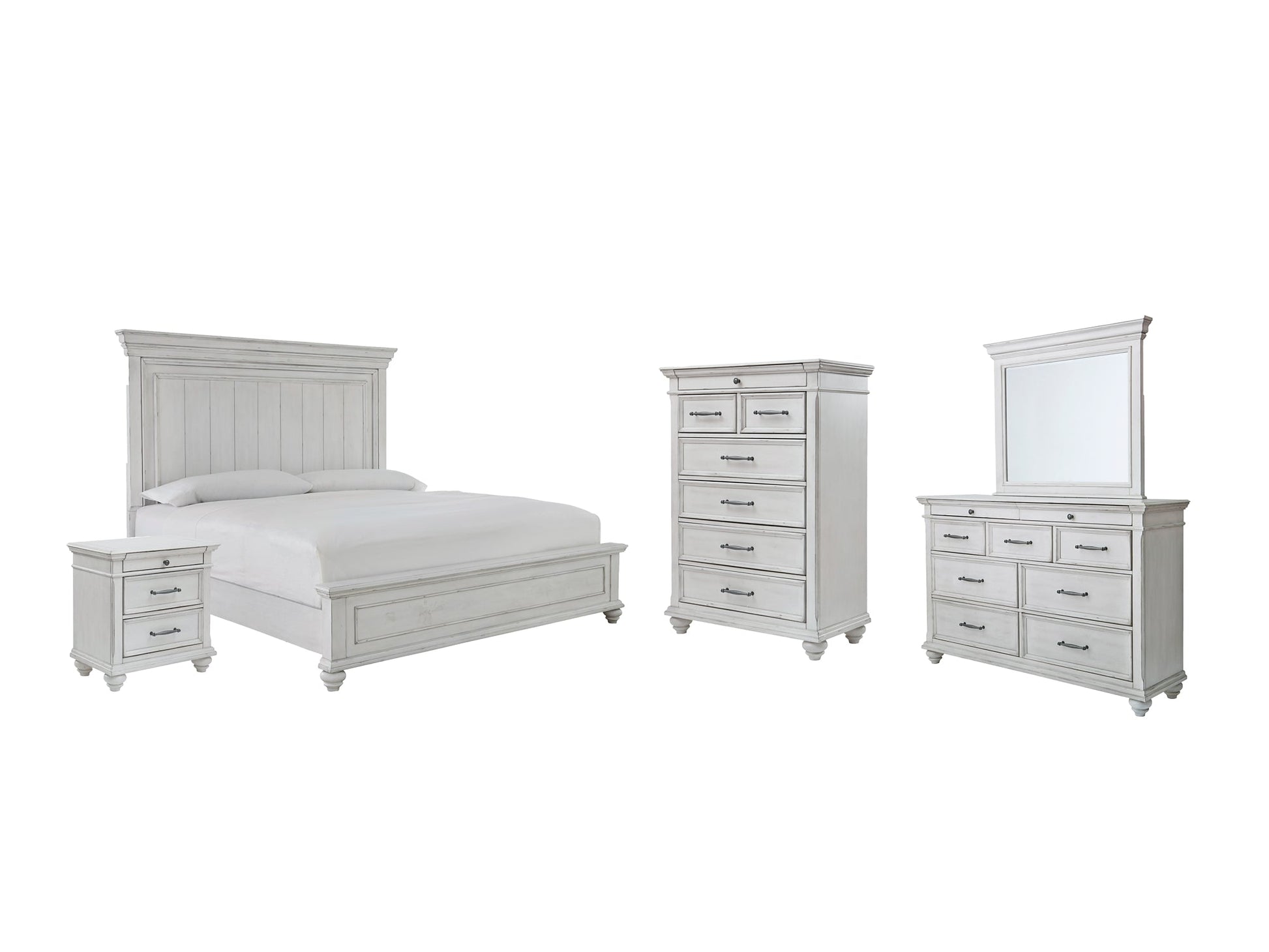 Kanwyn Queen Panel Bed with Mirrored Dresser, Chest and Nightstand Benchcraft®