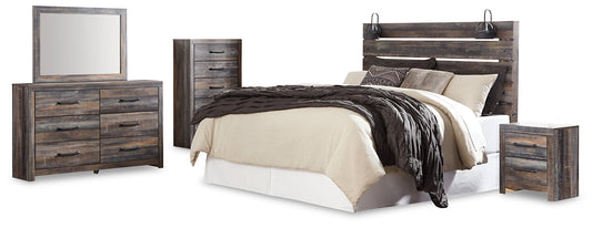 Drystan King Panel Headboard Bed with Mirrored Dresser, Chest and Nightstand Signature Design by Ashley®