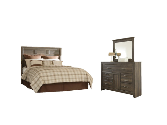 Juararo Queen Panel Headboard Bed with Mirrored Dresser Signature Design by Ashley®