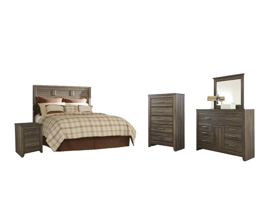 Juararo Queen Panel Headboard Bed with Mirrored Dresser, Chest and Nightstand Signature Design by Ashley®