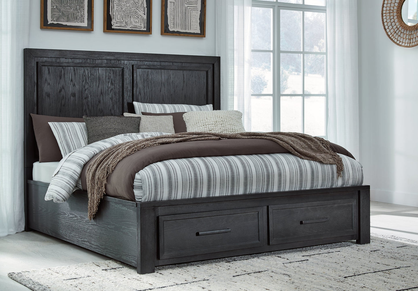 Foyland King Panel Storage Bed with Mirrored Dresser, Chest and Nightstand Signature Design by Ashley®