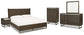 Arkenton Queen Panel Bed with Mirrored Dresser, Chest and Nightstand Ashley®
