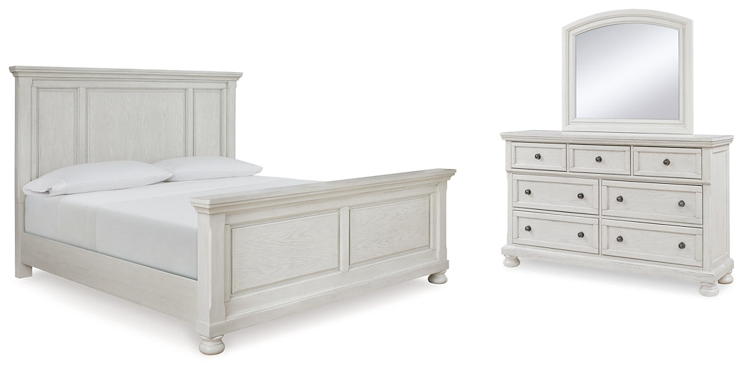 Robbinsdale Queen Panel Bed with Mirrored Dresser Signature Design by Ashley®