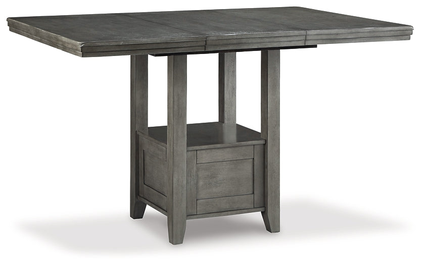 Hallanden Counter Height Dining Table and 6 Barstools Signature Design by Ashley®