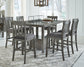 Hallanden Counter Height Dining Table and 6 Barstools Signature Design by Ashley®