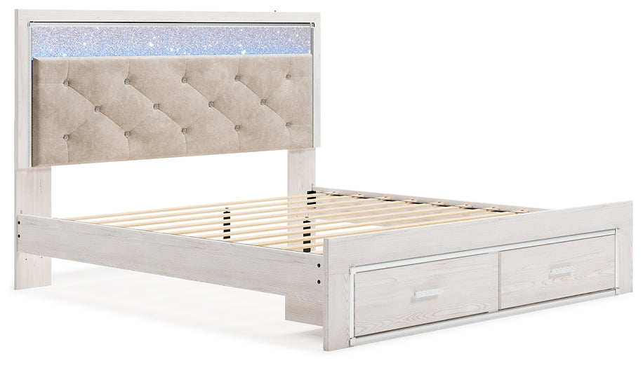 Altyra King Upholstered Storage Bed with Mirrored Dresser and Nightstand Signature Design by Ashley®