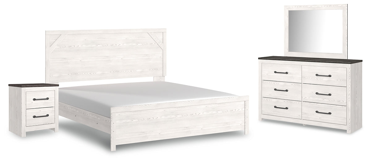 Gerridan King Panel Bed with Mirrored Dresser and Nightstand Signature Design by Ashley®