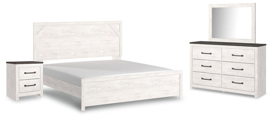 Gerridan King Panel Bed with Mirrored Dresser and Nightstand Signature Design by Ashley®