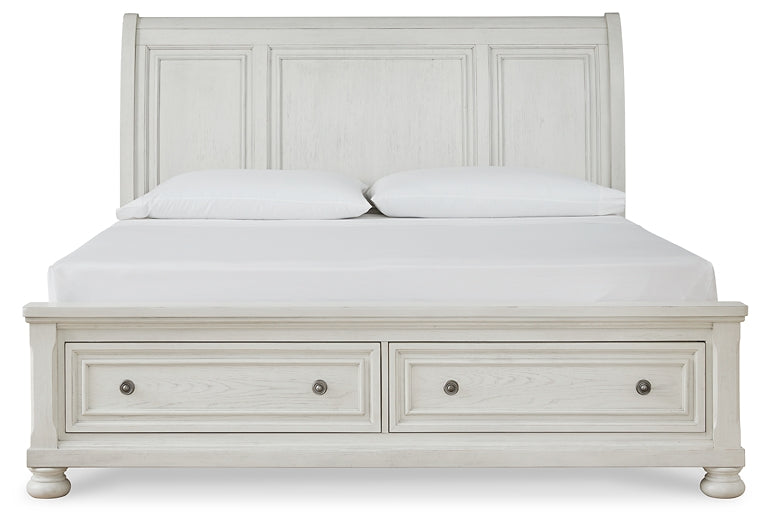 Robbinsdale California King Sleigh Bed with Storage with Mirrored Dresser Signature Design by Ashley®