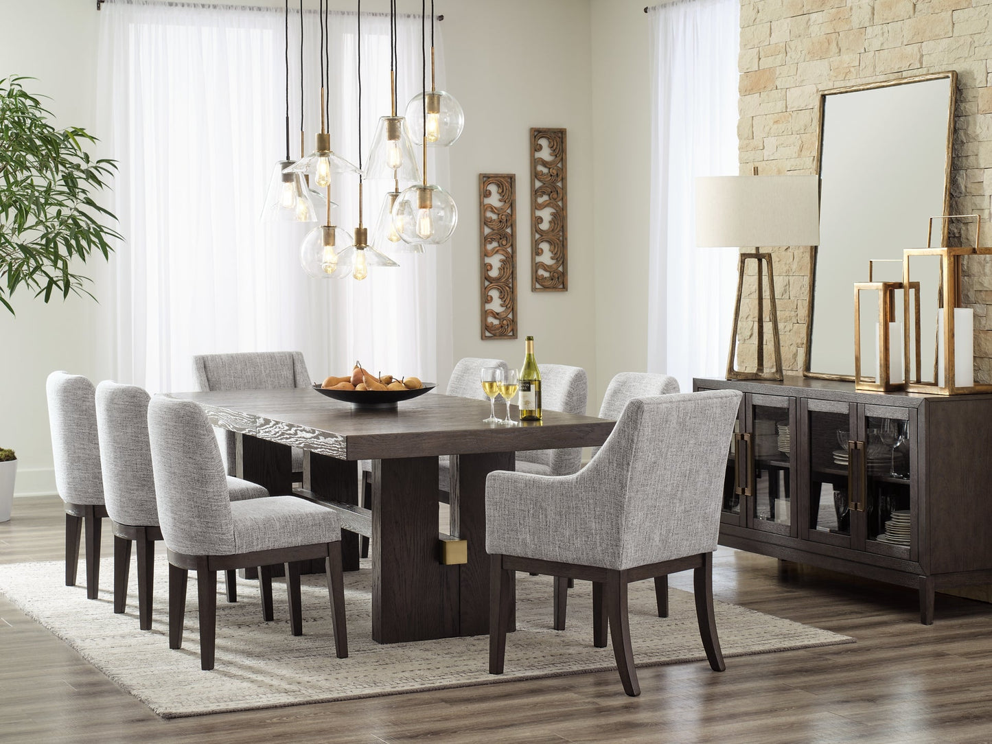 Burkhaus Dining Table and 8 Chairs Signature Design by Ashley®
