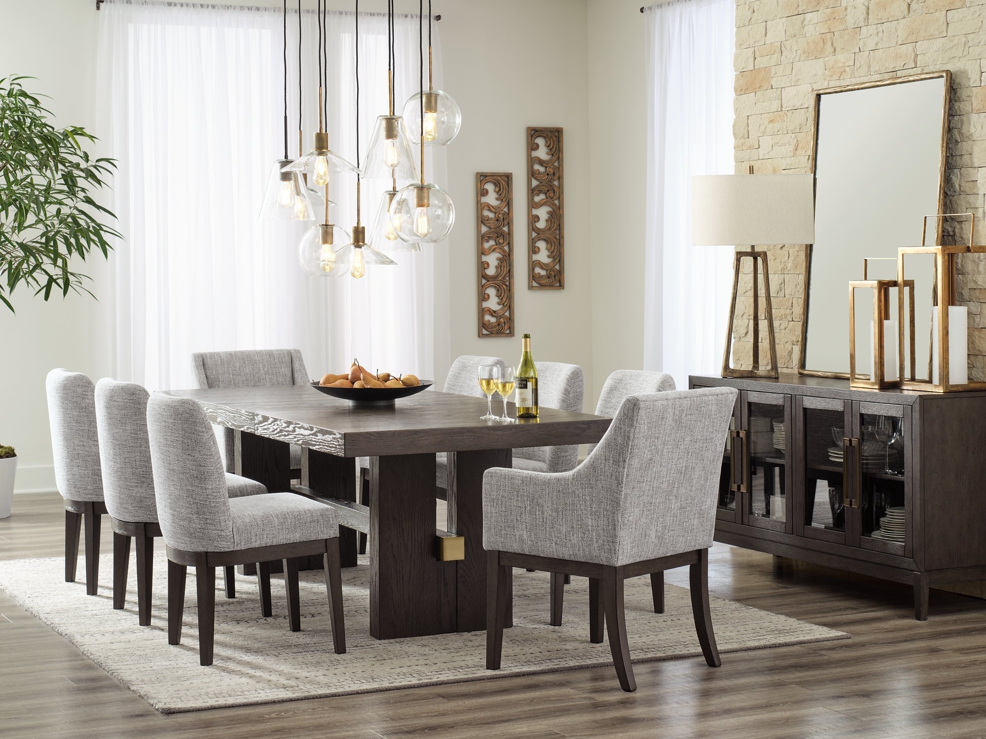 Burkhaus Dining Table and 8 Chairs Signature Design by Ashley®