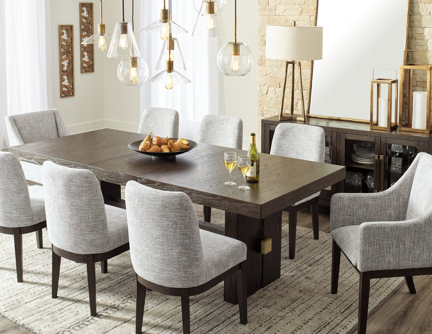 Burkhaus Dining Table and 8 Chairs Signature Design by Ashley®