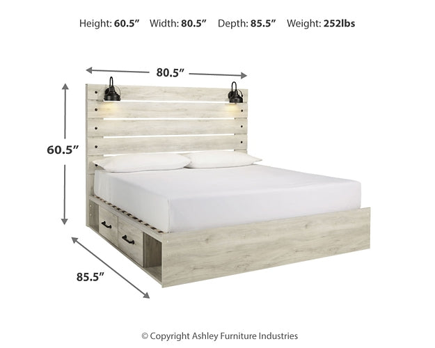 Cambeck King Panel Bed with 2 Storage Drawers with Mirrored Dresser and Nightstand Signature Design by Ashley®