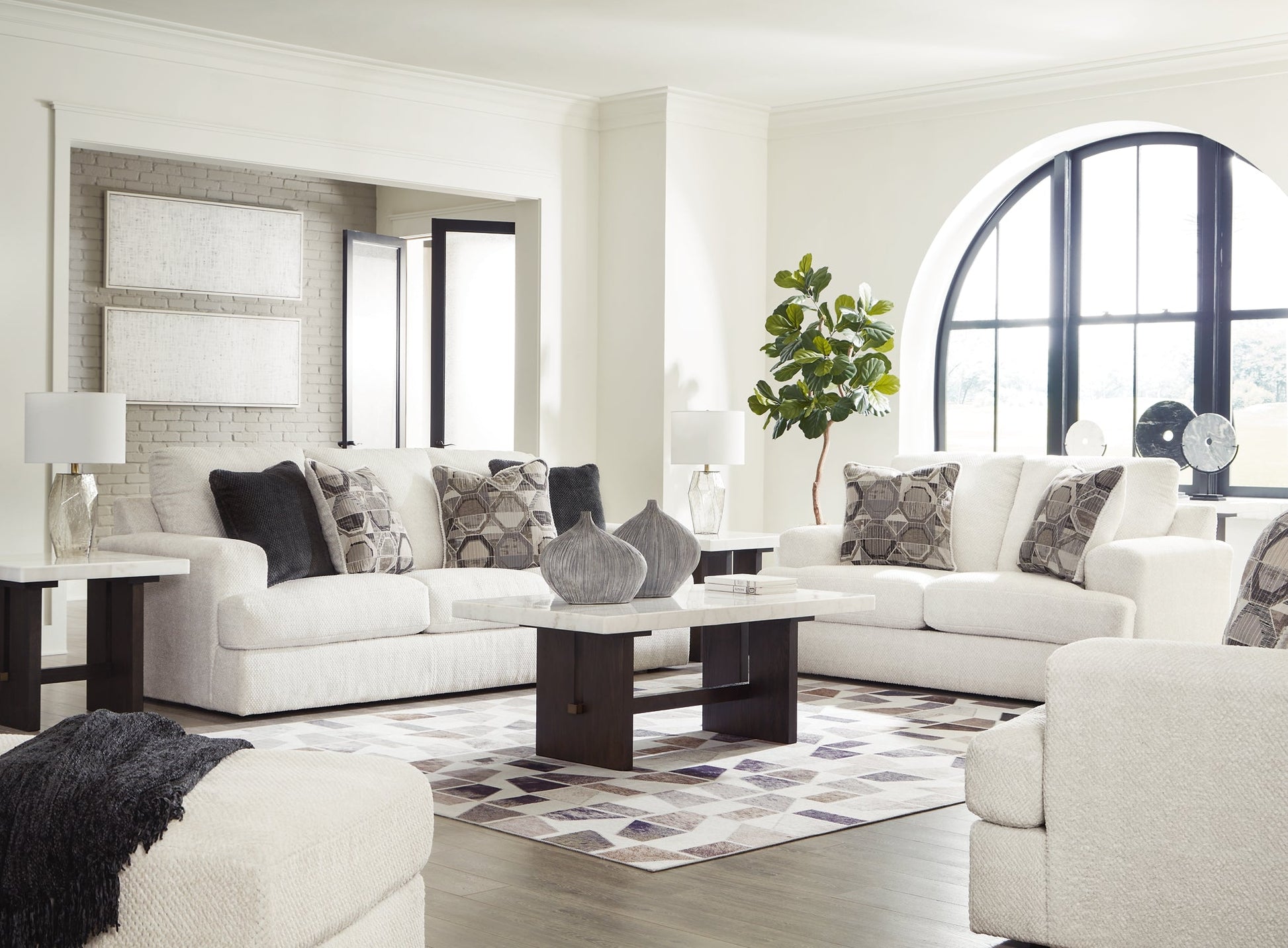 Karinne Sofa, Loveseat, Chair and Ottoman Signature Design by Ashley®