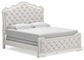 Arlendyne California King Upholstered Bed with Mirrored Dresser and Nightstand Signature Design by Ashley®