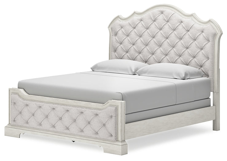 Arlendyne California King Upholstered Bed with Mirrored Dresser and Nightstand Signature Design by Ashley®