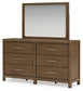 Cabalynn King Upholstered Bed with Mirrored Dresser Signature Design by Ashley®