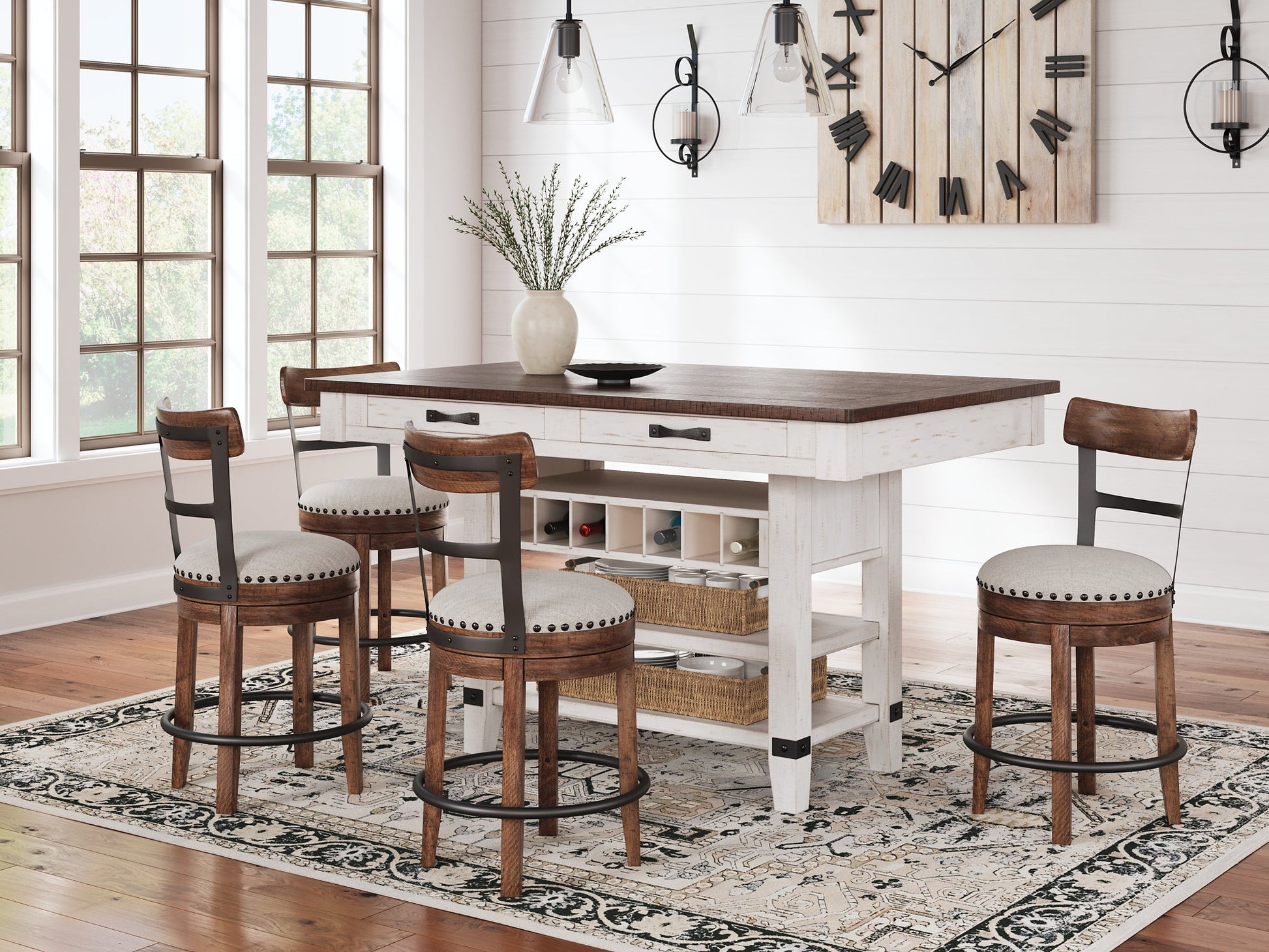 Valebeck Counter Height Dining Table and 4 Barstools Signature Design by Ashley®