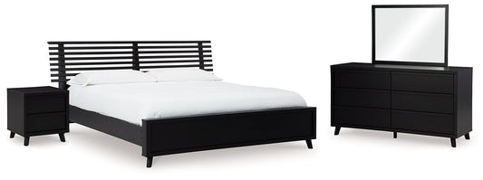 Danziar King Panel Bed with Mirrored Dresser and Nightstand Signature Design by Ashley®