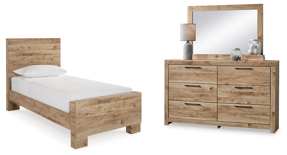 Hyanna Twin Panel Bed with Mirrored Dresser Signature Design by Ashley®