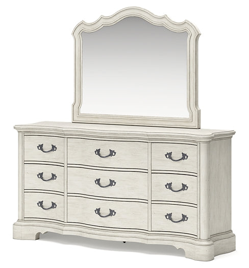 Arlendyne California King Upholstered Bed with Mirrored Dresser Signature Design by Ashley®