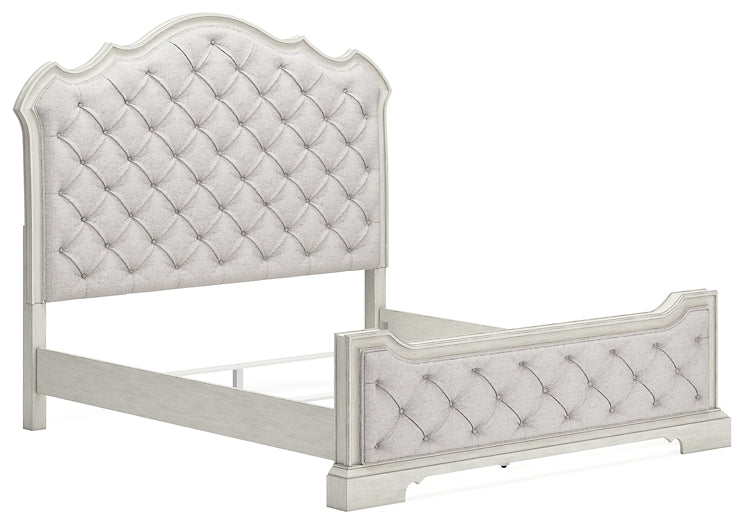Arlendyne California King Upholstered Bed with Mirrored Dresser Signature Design by Ashley®