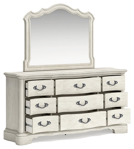 Arlendyne King Upholstered Bed with Mirrored Dresser Signature Design by Ashley®