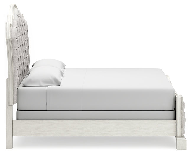 Arlendyne King Upholstered Bed with Mirrored Dresser Signature Design by Ashley®