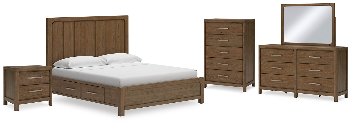 Cabalynn King Panel Bed with Storage with Mirrored Dresser, Chest and Nightstand Signature Design by Ashley®