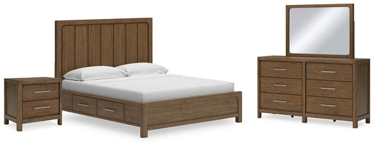 Cabalynn King Panel Bed with Storage with Mirrored Dresser and Nightstand Signature Design by Ashley®