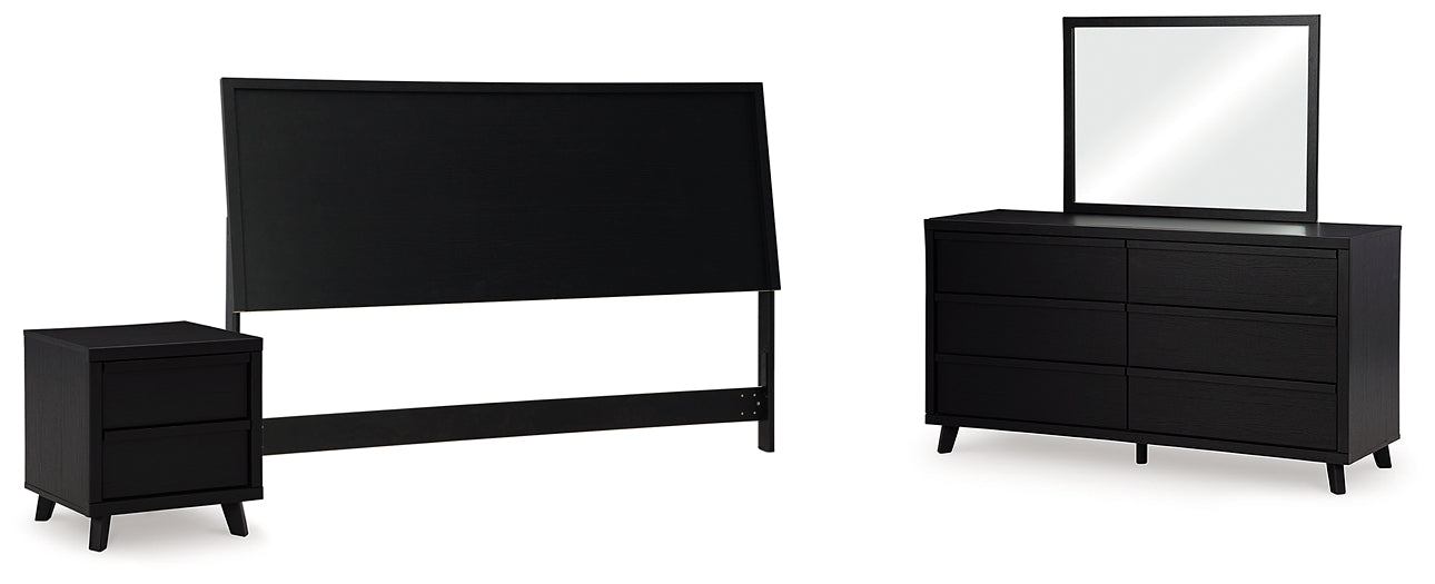 Danziar King Panel Headboard with Mirrored Dresser and Nightstand Signature Design by Ashley®