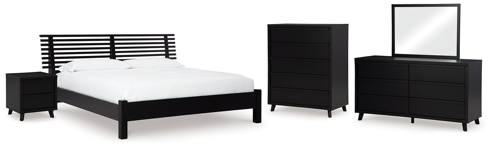 Danziar Queen Panel Bed with Mirrored Dresser, Chest and Nightstand Signature Design by Ashley®